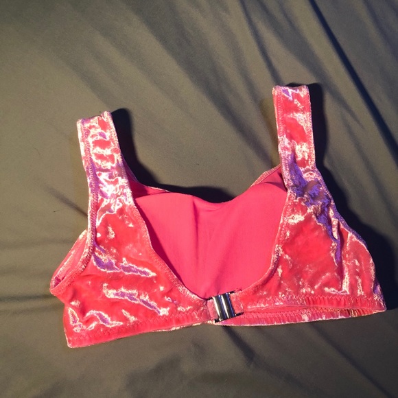 “Birds of Prey” Spirit pink velvet bra-let - Picture 4 of 5